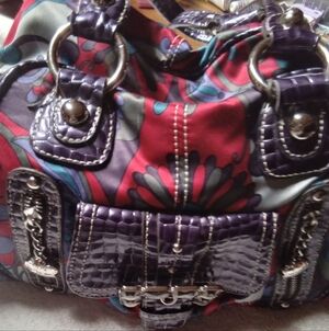 Purse KATHY VANZEELAND Purple Floral-Print Women’s Shoulder Bag